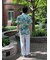 コットン　アイランドプリント　オープンカラーシャツ　Regular Fit