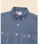 コットンシャンブレー　ポロカラーワークシャツ　Made in USA