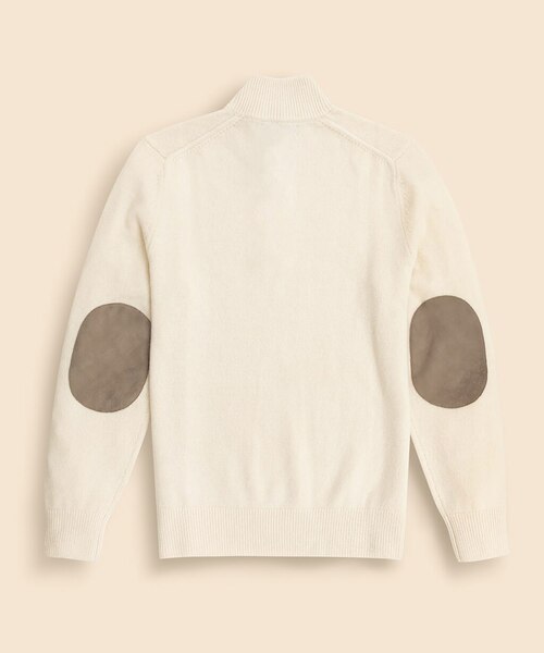 カシミヤ エルボーパッチ モックネックセーター｜ブルックス