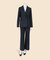 ウールツイード　プリーテッド　ワイドレッグパンツ