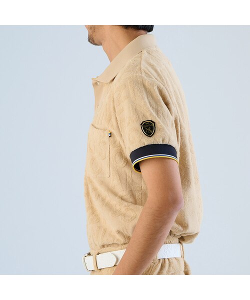 CPG GOLF ベージュ ポロシャツ メンズ】パイルジャカードポロシャツ｜ニッサゴルフの通販｜&mall