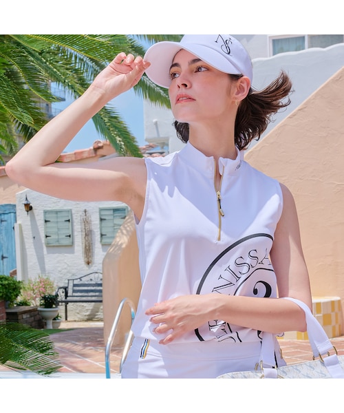 1PIU1UGUALE3GOLF バイザー 白 新品未使用 GSG019 リボン 1PIU1UGUALE3GOLF バイザー 白 新品未使用 GSG019 リボン