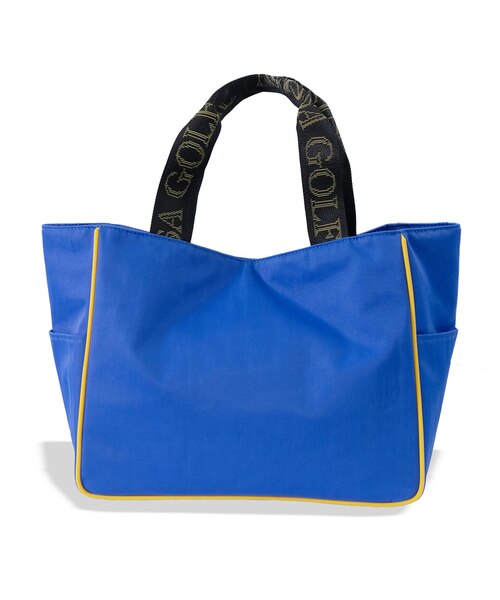 CAPCOM　青黄色のデザイントートバッグ　ナイロン系素材 CAPCOM 青黄色のデザイントートバッグ ナイロン系素材