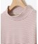 リブボーダー ハイネック カットソー