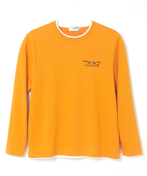 デサントゴルフ 三段切替 ウィンドジャケット イエローオレンジ XOサイズ レイヤード風 ダブルフェイス Tシャツ｜クロコダイルの通販｜&mall