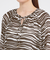 【ウォッシャブル】ストライプアニマル　ブラウス
