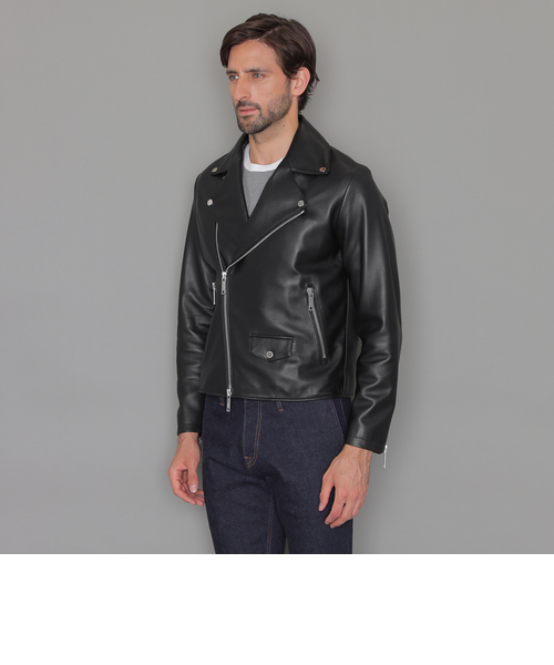 Weather proofed Leather】レザーダブルライダースジャケット