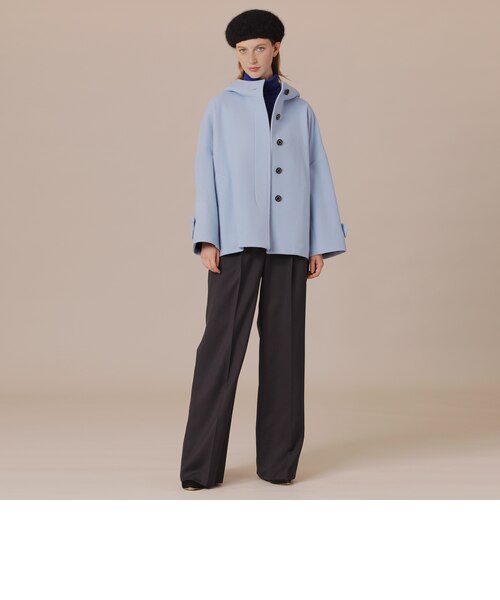 ROSLEY/ロズリー】ファインウールメルトンフーデットショートコート