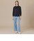 【L】コットンリネンデニムワイドパンツ