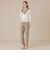【L】ポリエステルツイルストレッチパンツ