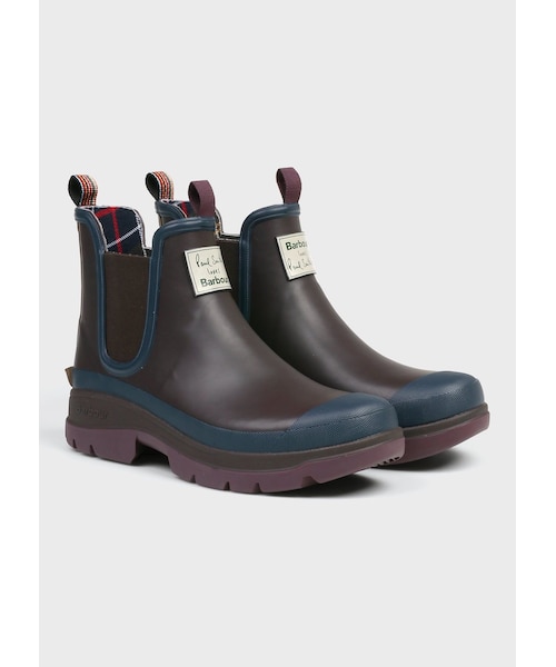 Paul Smith Barbour カラーブロック サイドゴアレインブーツ Paul Smith Loves Barbour