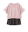 レースライン半袖ポンチトップス＋スカートSETUP