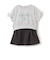 レースライン半袖ポンチトップス＋スカートSETUP