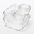 蓋をしたままレンジで使える　耐熱ガラス容器　正方形／大