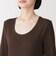 婦人　あったか綿　厚手ジャカード　Ｕネック長袖Ｔシャツ