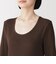 婦人　あったか綿　厚手ジャカード　Ｕネック長袖Ｔシャツ