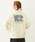 MILKFED. PLAID LOGO WIDE CREW SWEAT
