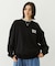 MILKFED. PLAID LOGO WIDE CREW SWEAT