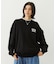 MILKFED. PLAID LOGO WIDE CREW SWEAT