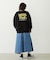 MILKFED. PLAID LOGO WIDE CREW SWEAT