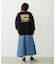 MILKFED. PLAID LOGO WIDE CREW SWEAT