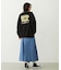 MILKFED. PLAID LOGO WIDE CREW SWEAT
