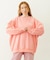 MILKFED. PLAID LOGO WIDE CREW SWEAT