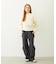 HEART RIBBON EMBLEM SHORT CREW SWEAT