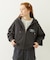 RHINESTONE LOGO SHORT ZIP UP HOODIE