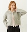 OPEN COLLAR CONTRAST TRIM KNIT CARDIGAN