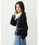OPEN COLLAR CONTRAST TRIM KNIT CARDIGAN