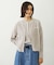 STRIPED FLOWER WAFFLE CARDIGAN