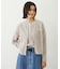 STRIPED FLOWER WAFFLE CARDIGAN
