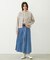 STRIPED FLOWER WAFFLE CARDIGAN