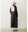 FAUX LEATHER TUCK DRESS