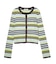 STRIPE KNIT FITTED CARDIGAN