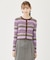 STRIPE KNIT FITTED CARDIGAN