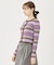 STRIPE KNIT FITTED CARDIGAN