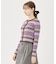 STRIPE KNIT FITTED CARDIGAN