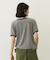 LOGO AND STAR FLOCKY PRINT RINGER TEE