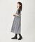 SHOULDER MESH GINGHAM CHECK DRESS