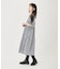 SHOULDER MESH GINGHAM CHECK DRESS