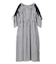 SHOULDER MESH GINGHAM CHECK DRESS