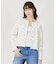 FLORAL PATTERN WAFFLE CARDIGAN