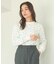 FLORAL PATTERN WAFFLE L/S TOP