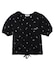 FLOWER EMBROIDERY SHIRRING S/S TOP
