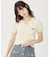 FLOWER EMBROIDERY SHIRRING S/S TOP