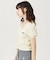 FLOWER EMBROIDERY SHIRRING S/S TOP