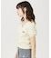 FLOWER EMBROIDERY SHIRRING S/S TOP