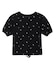 FLOWER EMBROIDERY SHIRRING S/S TOP